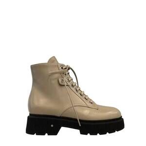 NEW LAURENCE DACADE women's kurt leather combat boots in grege